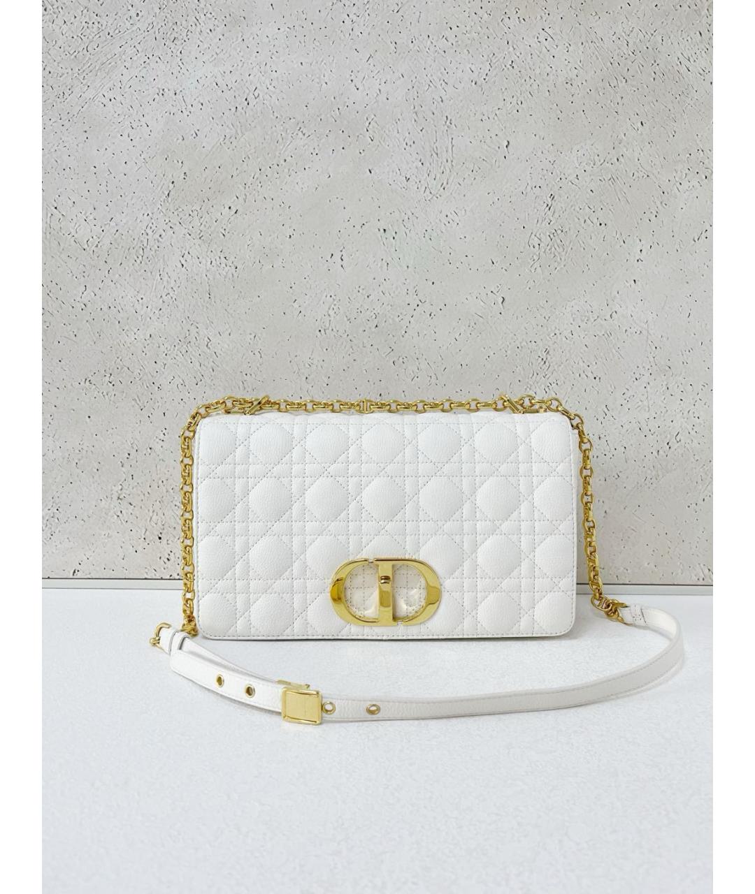 CHRISTIAN DIOR Белая кожаная сумка через плечо, фото 2