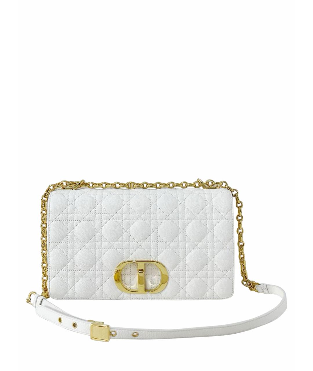 CHRISTIAN DIOR Белая кожаная сумка через плечо, фото 1