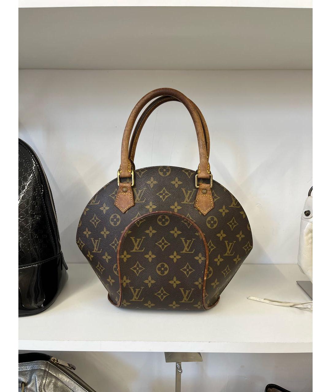 LOUIS VUITTON Коричневая кожаная сумка с короткими ручками, фото 9