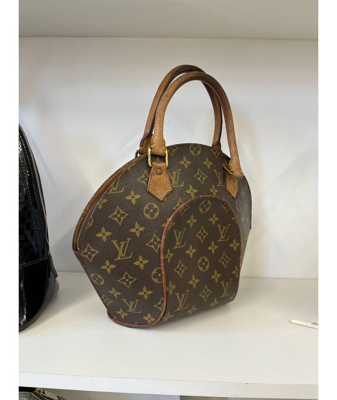 LOUIS VUITTON Коричневая кожаная сумка с короткими ручками, фото 2