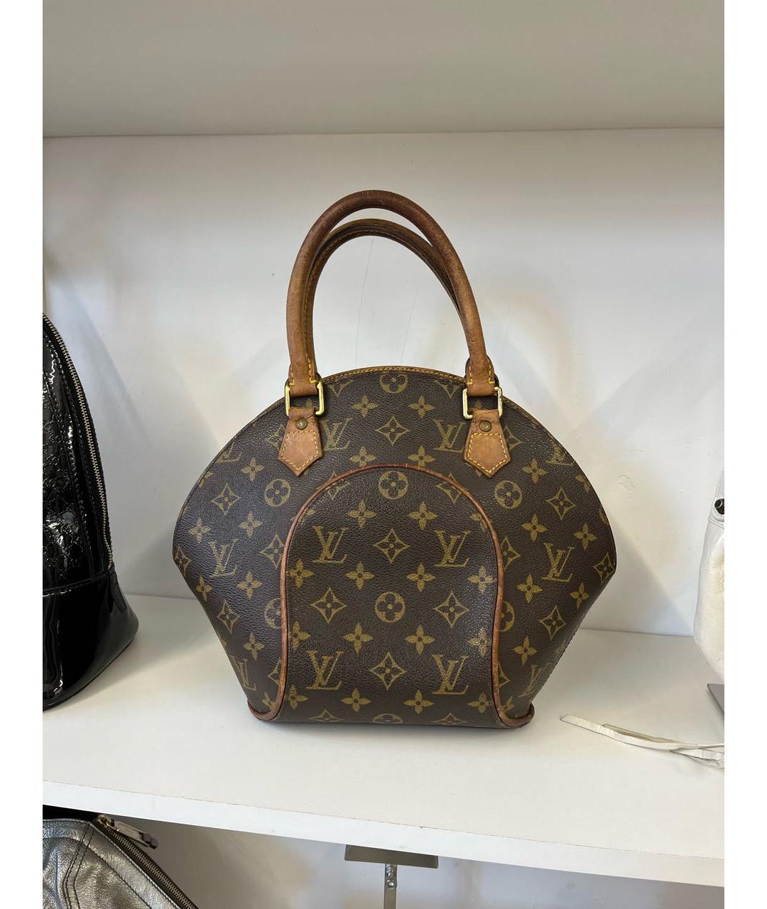 LOUIS VUITTON Коричневая кожаная сумка с короткими ручками, фото 3