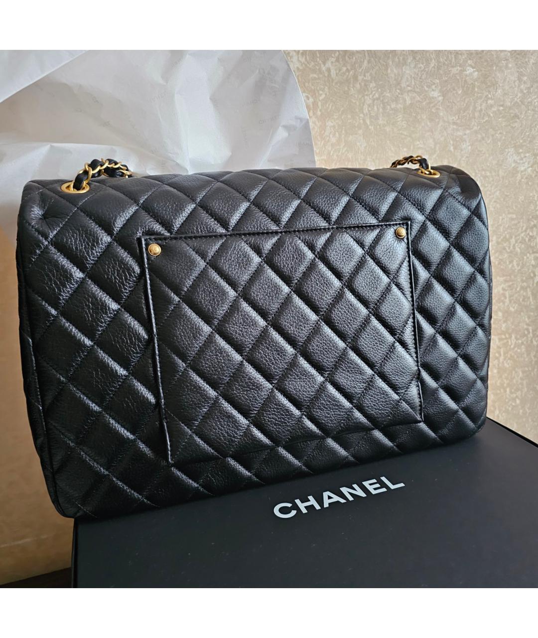 CHANEL Черная кожаная сумка через плечо, фото 4