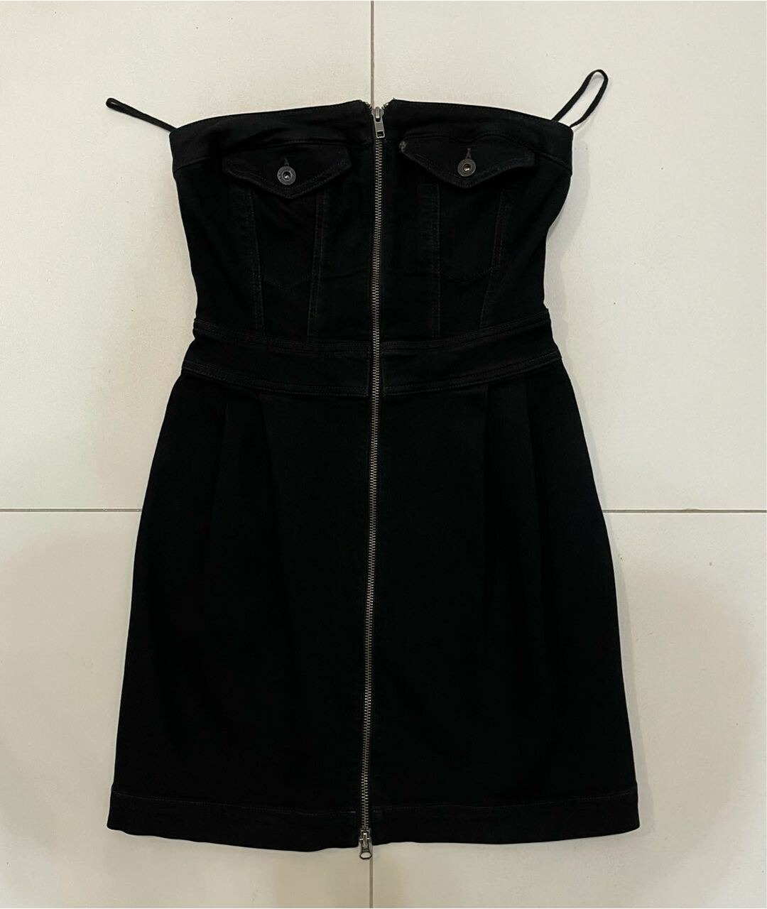 LEVI'S Черное хлопко-эластановое повседневное платье, фото 5