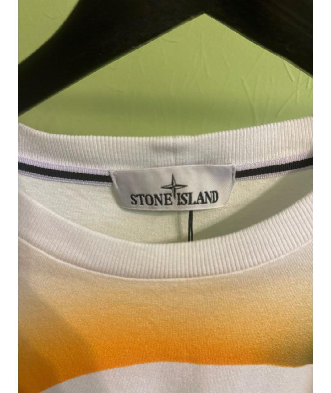 STONE ISLAND Белая хлопковая футболка, фото 3