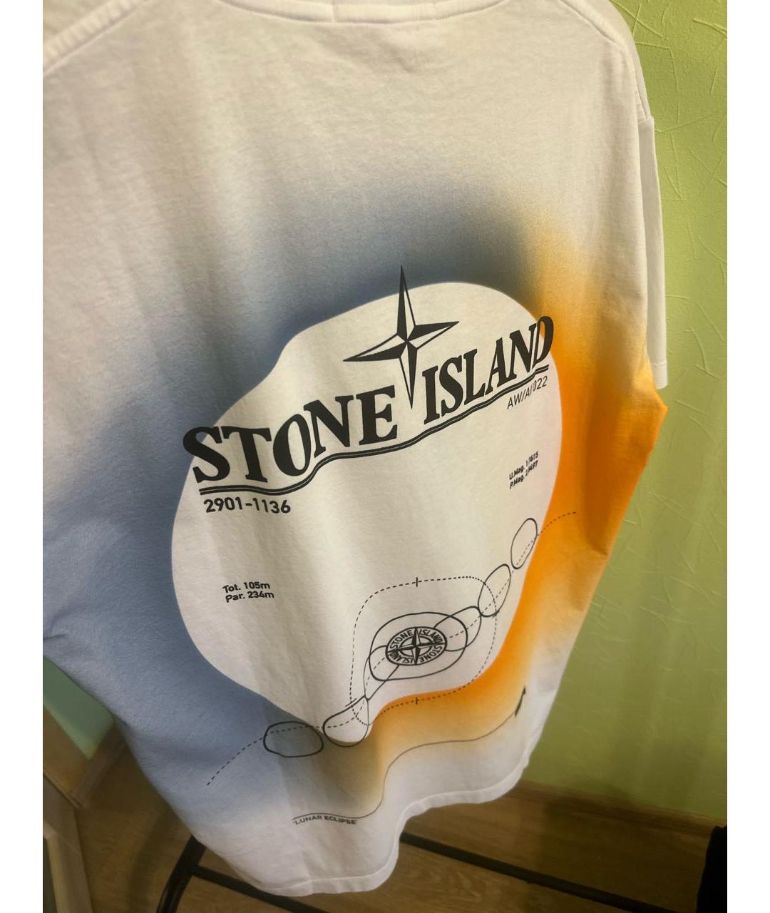 STONE ISLAND Белая хлопковая футболка, фото 4