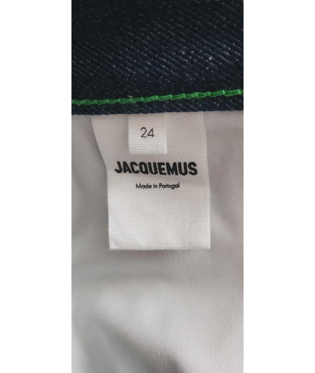 JACQUEMUS Темно-синие хлопковые прямые джинсы, фото 3