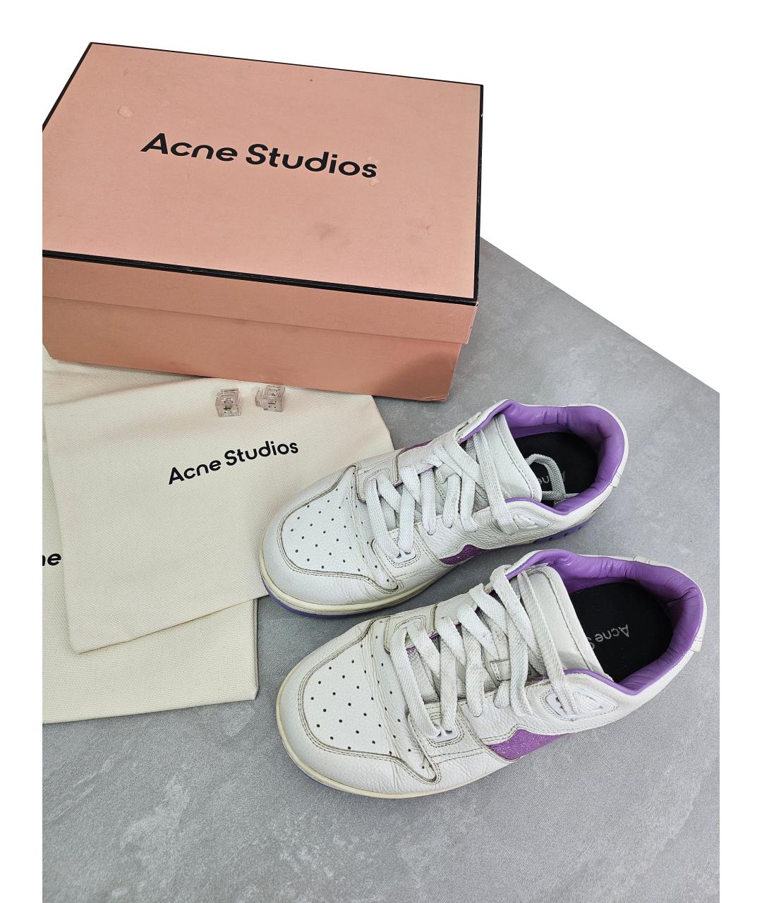 ACNE STUDIOS Белые кожаные кроссовки, фото 8