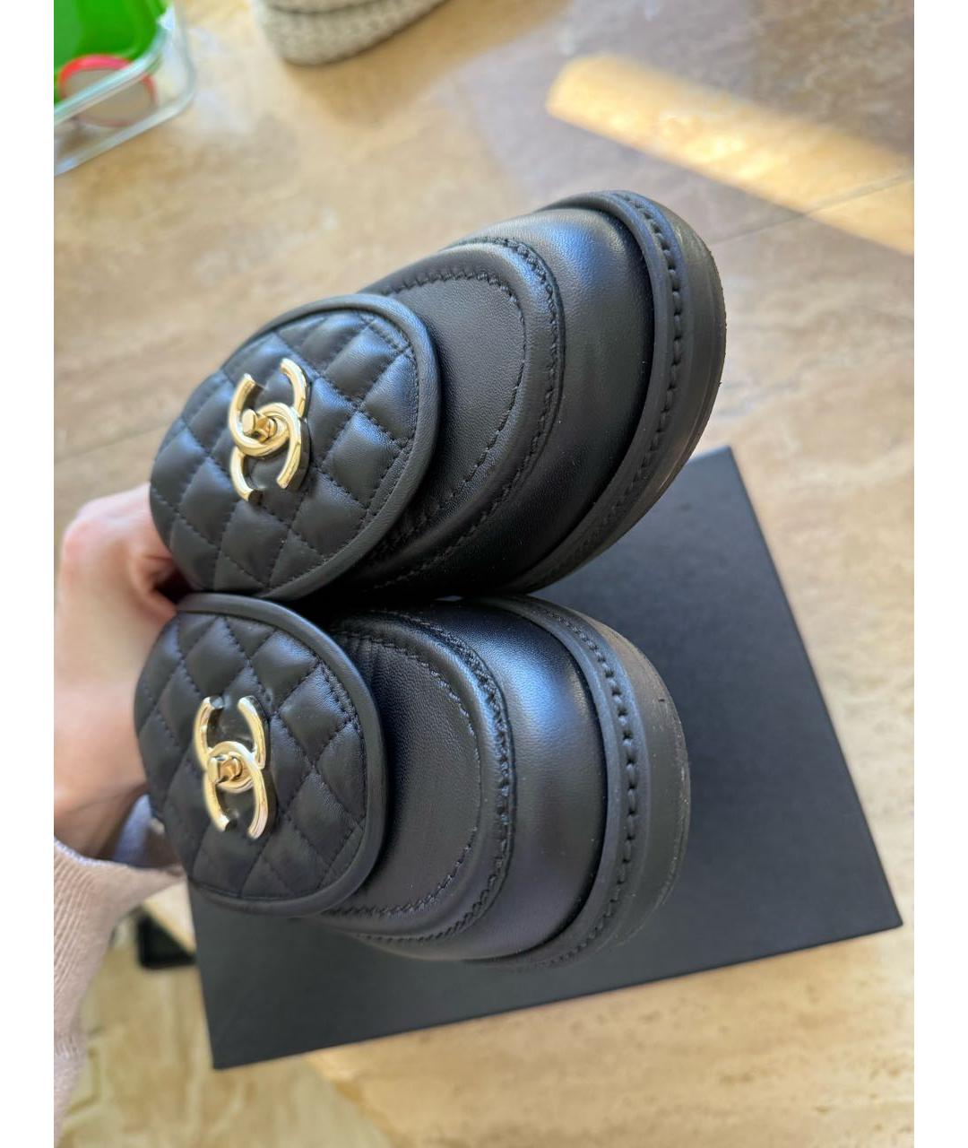 CHANEL Черные кожаные лоферы, фото 4