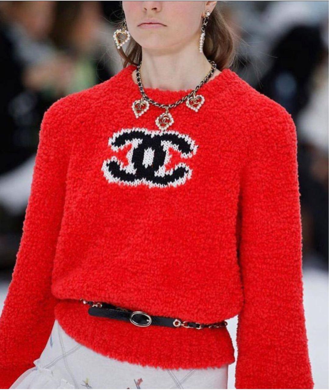 CHANEL Красный шерстяной джемпер / свитер, фото 4