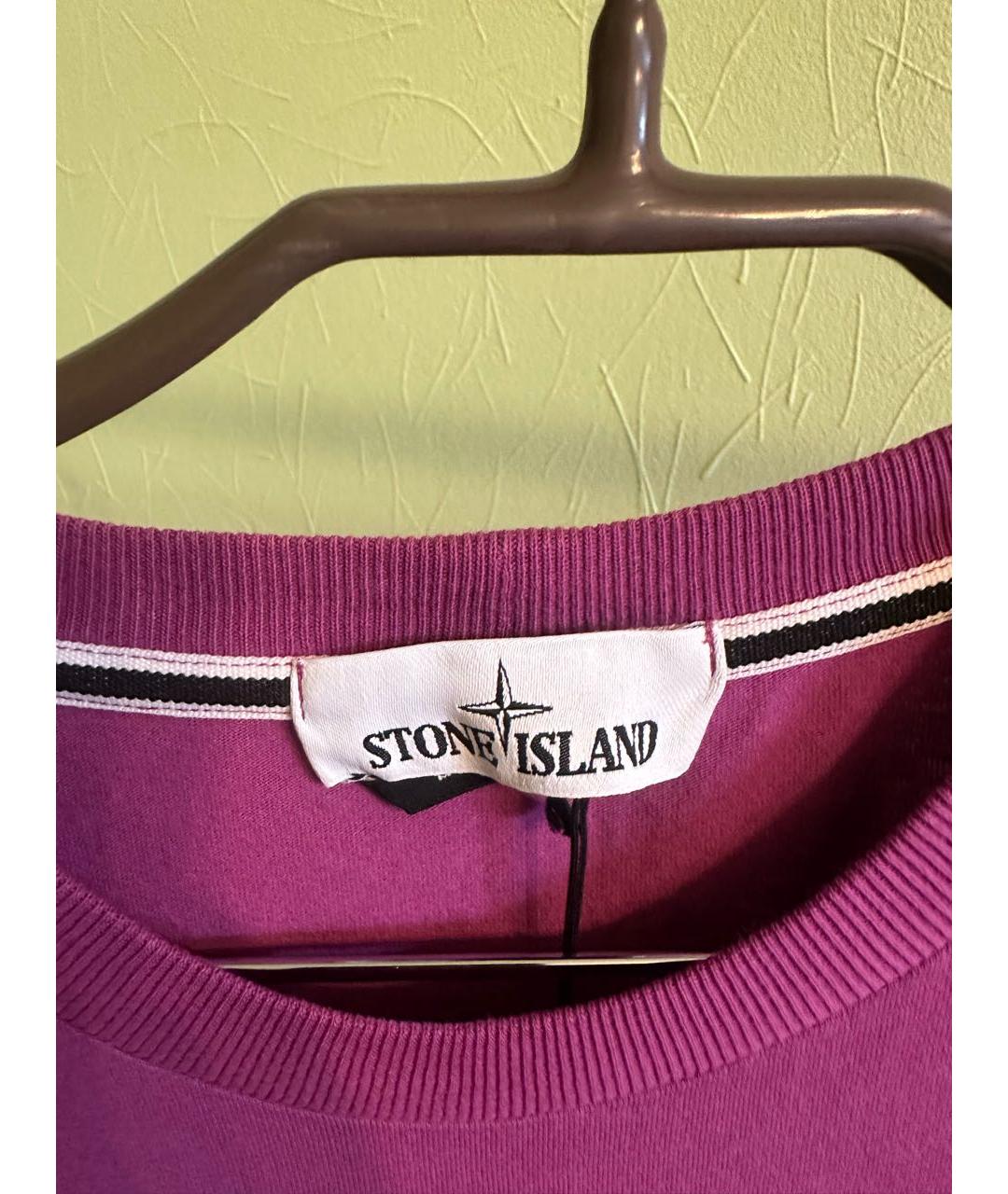 STONE ISLAND Фиолетовая хлопковая футболка, фото 3