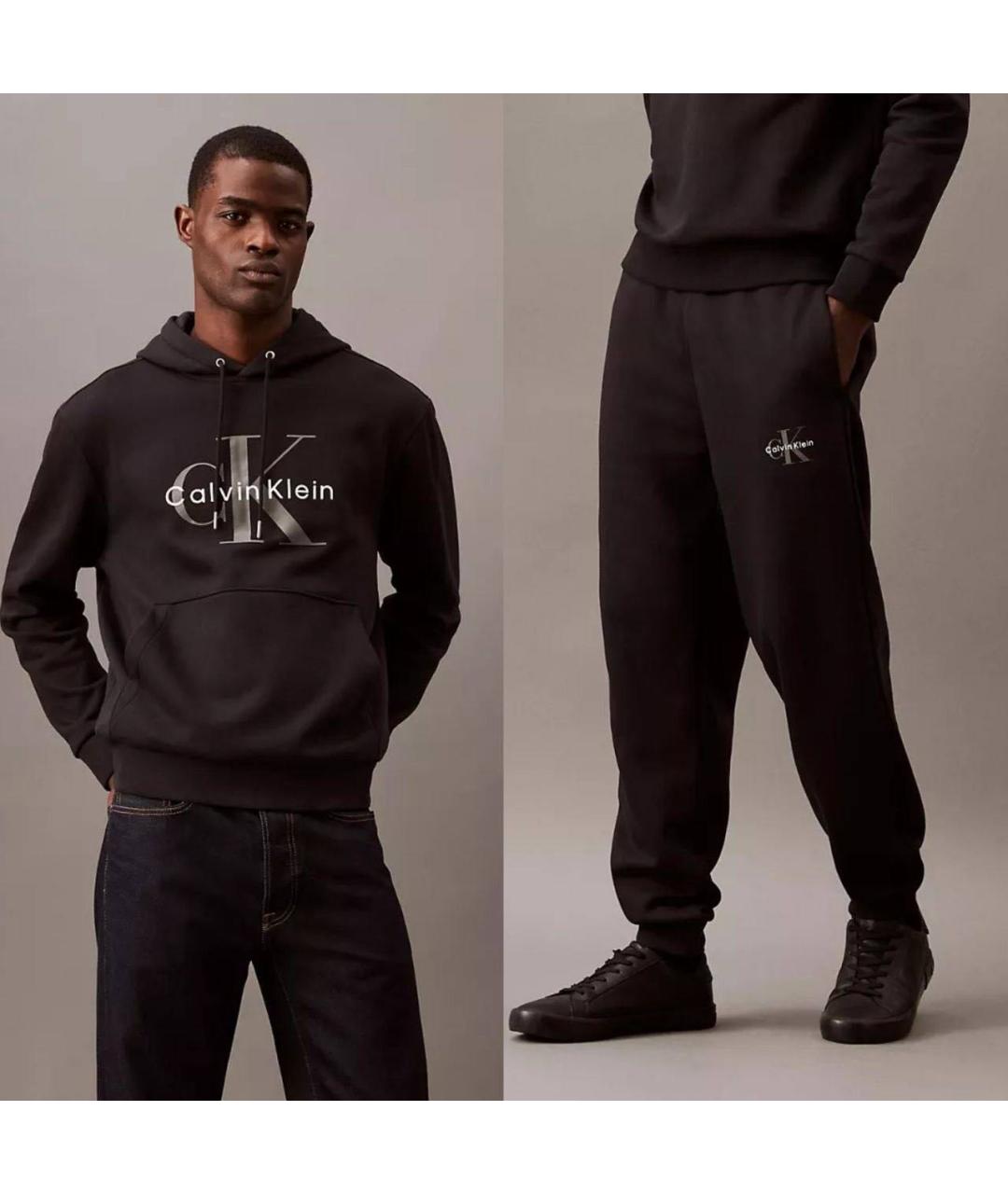 CALVIN KLEIN Черный хлопко-эластановый спортивный костюм, фото 2