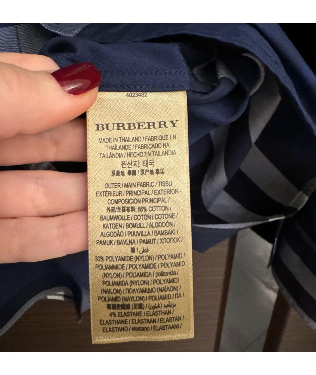 BURBERRY Темно-синяя кэжуал рубашка, фото 6