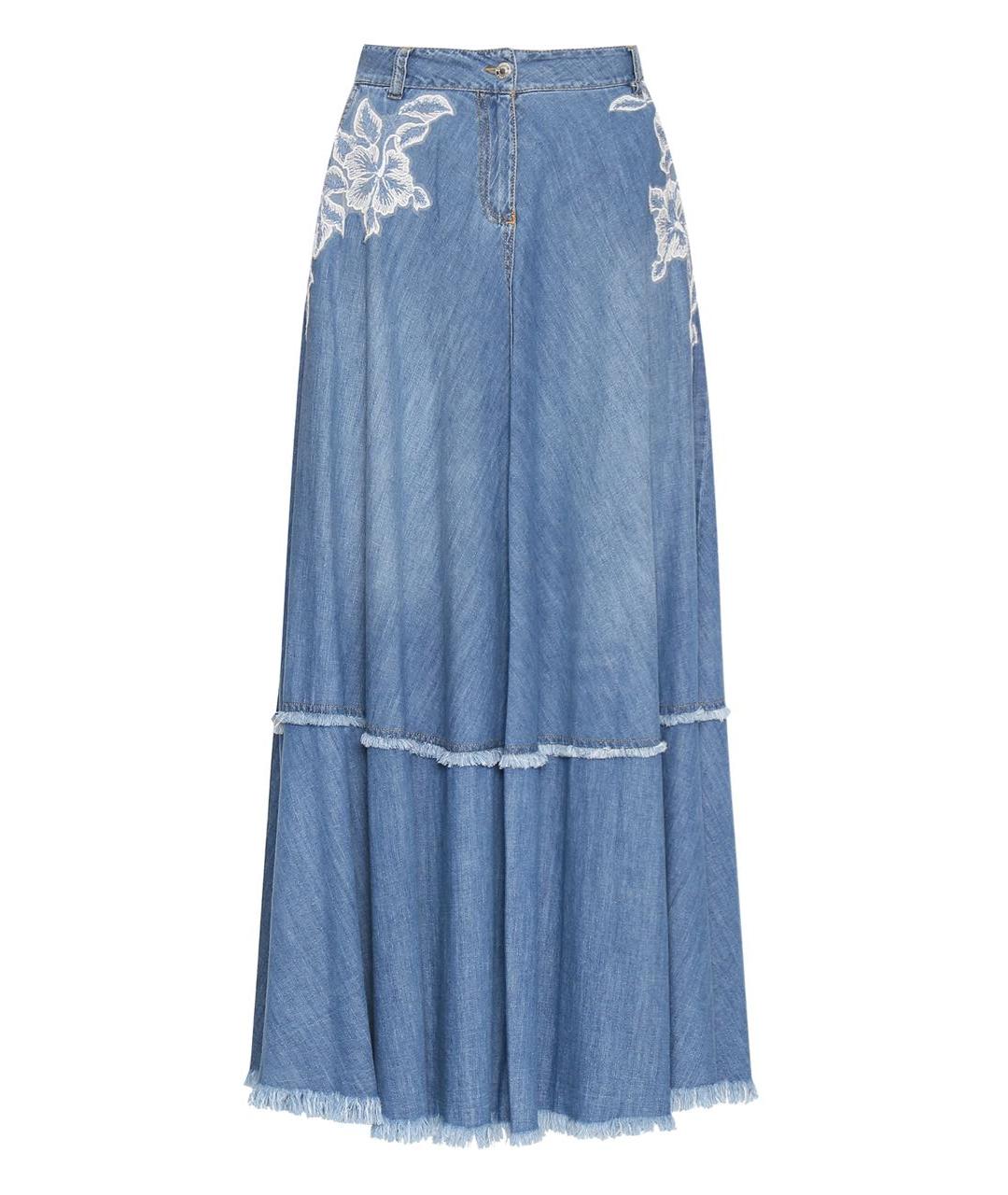 ERMANNO SCERVINO Голубая юбка макси, фото 3