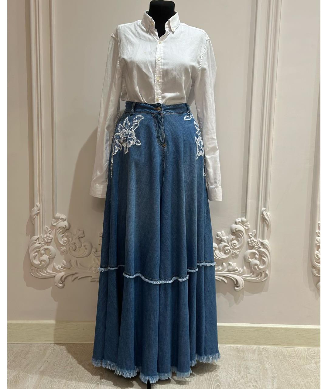 ERMANNO SCERVINO Голубая юбка макси, фото 2