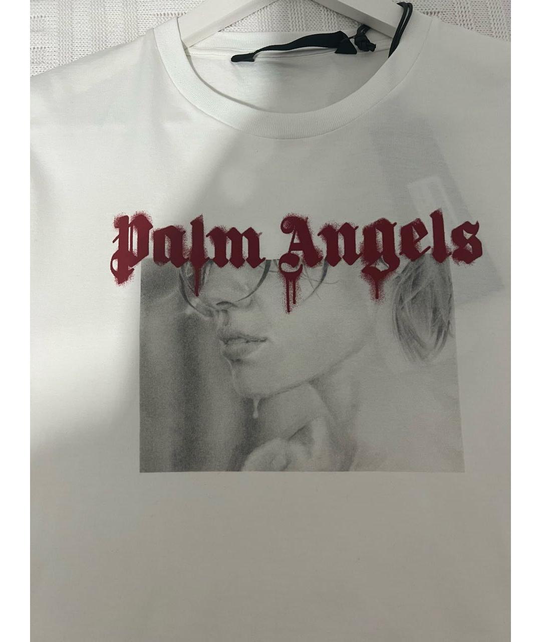 PALM ANGELS Бежевая хлопковая футболка, фото 6