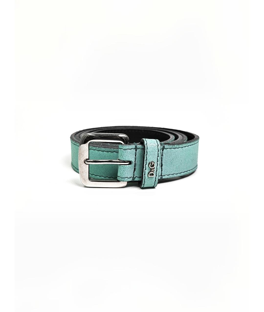 DOLCE&GABBANA Голубой кожаный ремень, фото 1