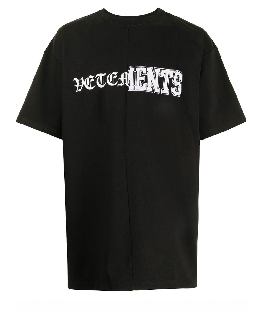 VETEMENTS Черная хлопковая футболка, фото 1
