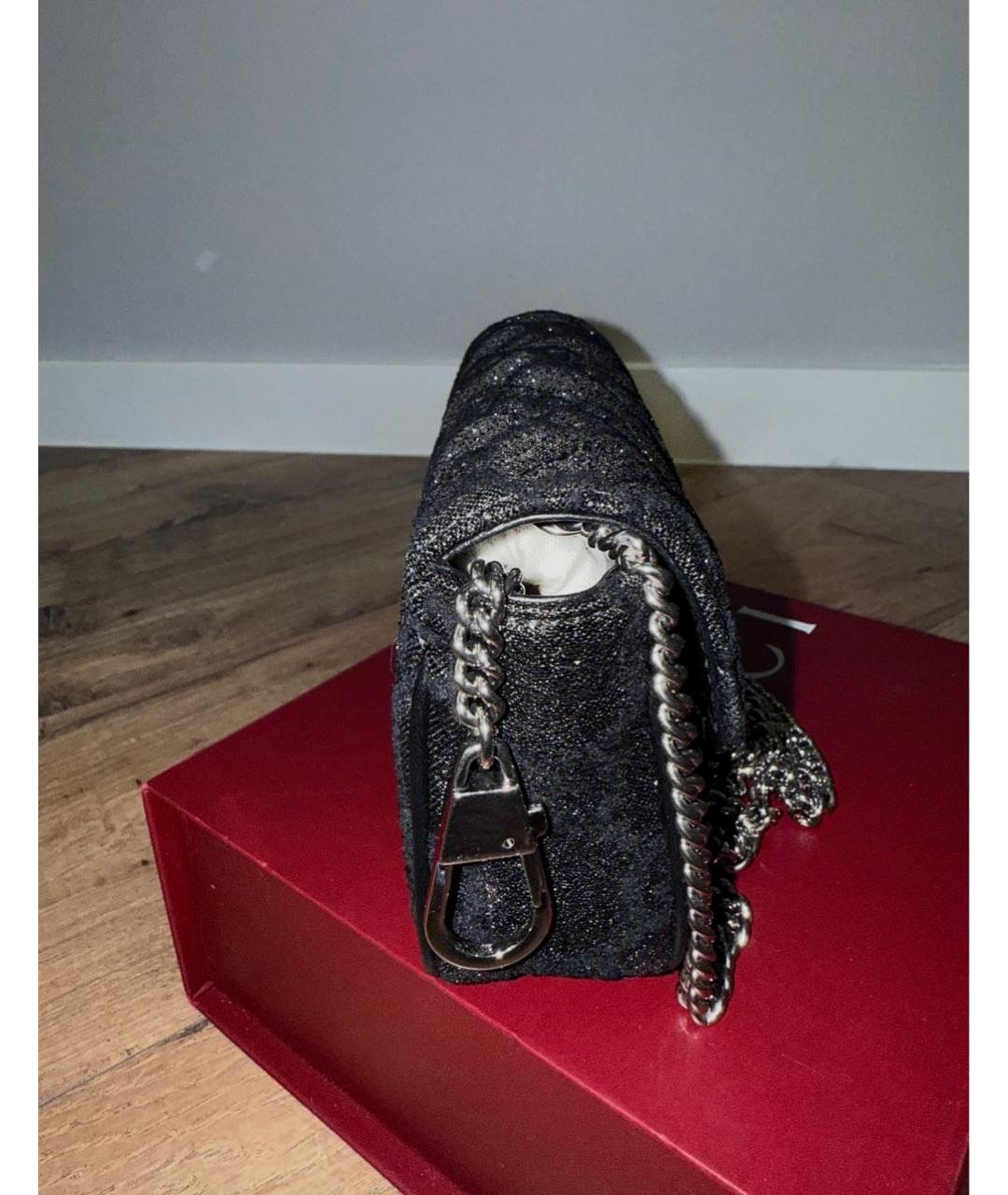 GUCCI Черная жаккардовая сумка через плечо, фото 4