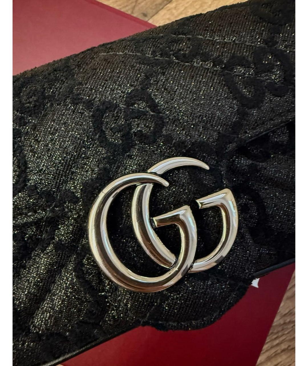 GUCCI Черная жаккардовая сумка через плечо, фото 6