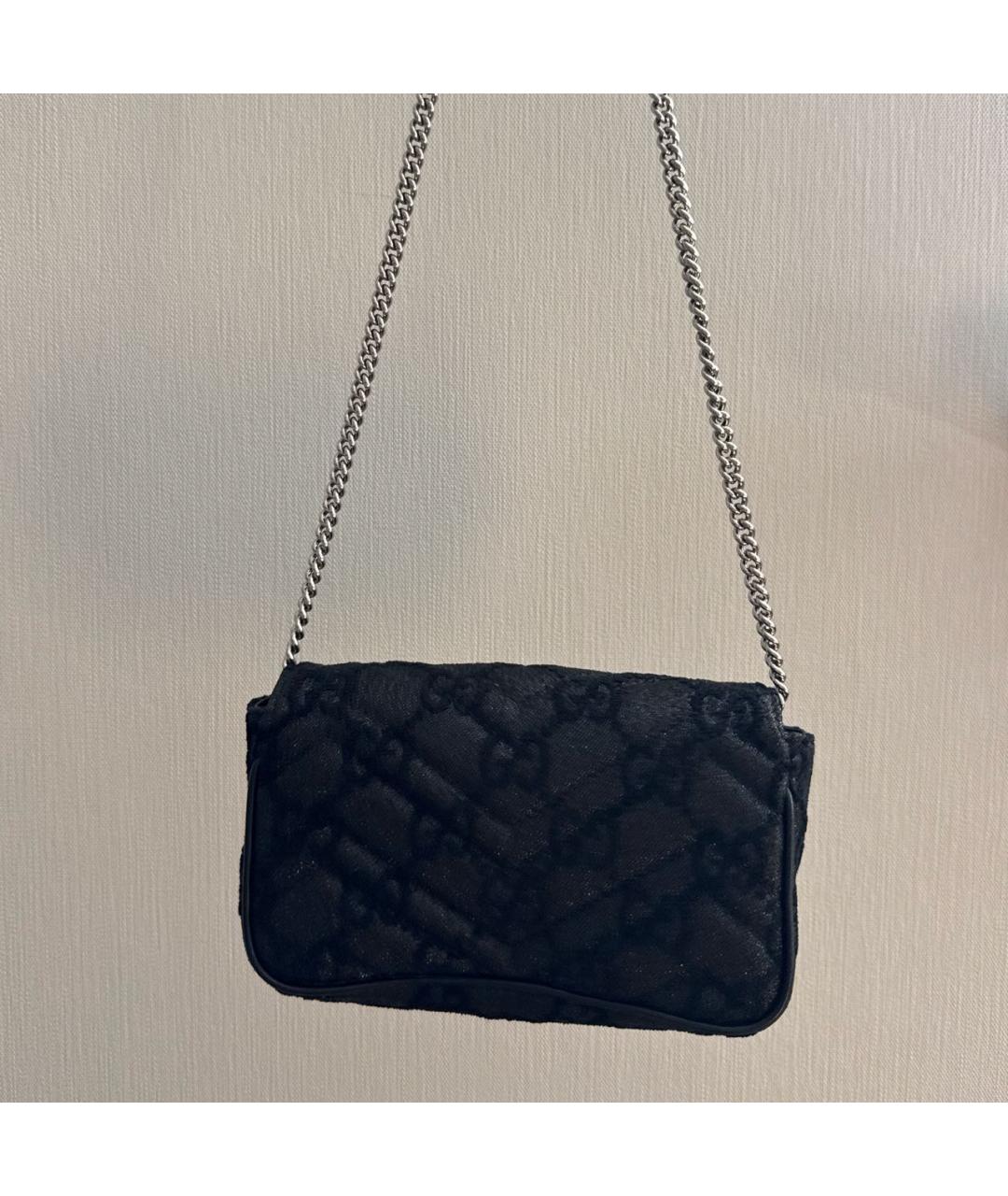 GUCCI Черная жаккардовая сумка через плечо, фото 2