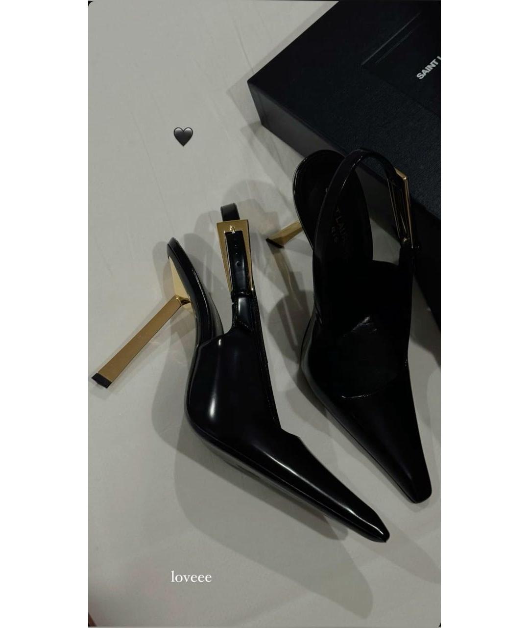 SAINT LAURENT Черные кожаные туфли, фото 3