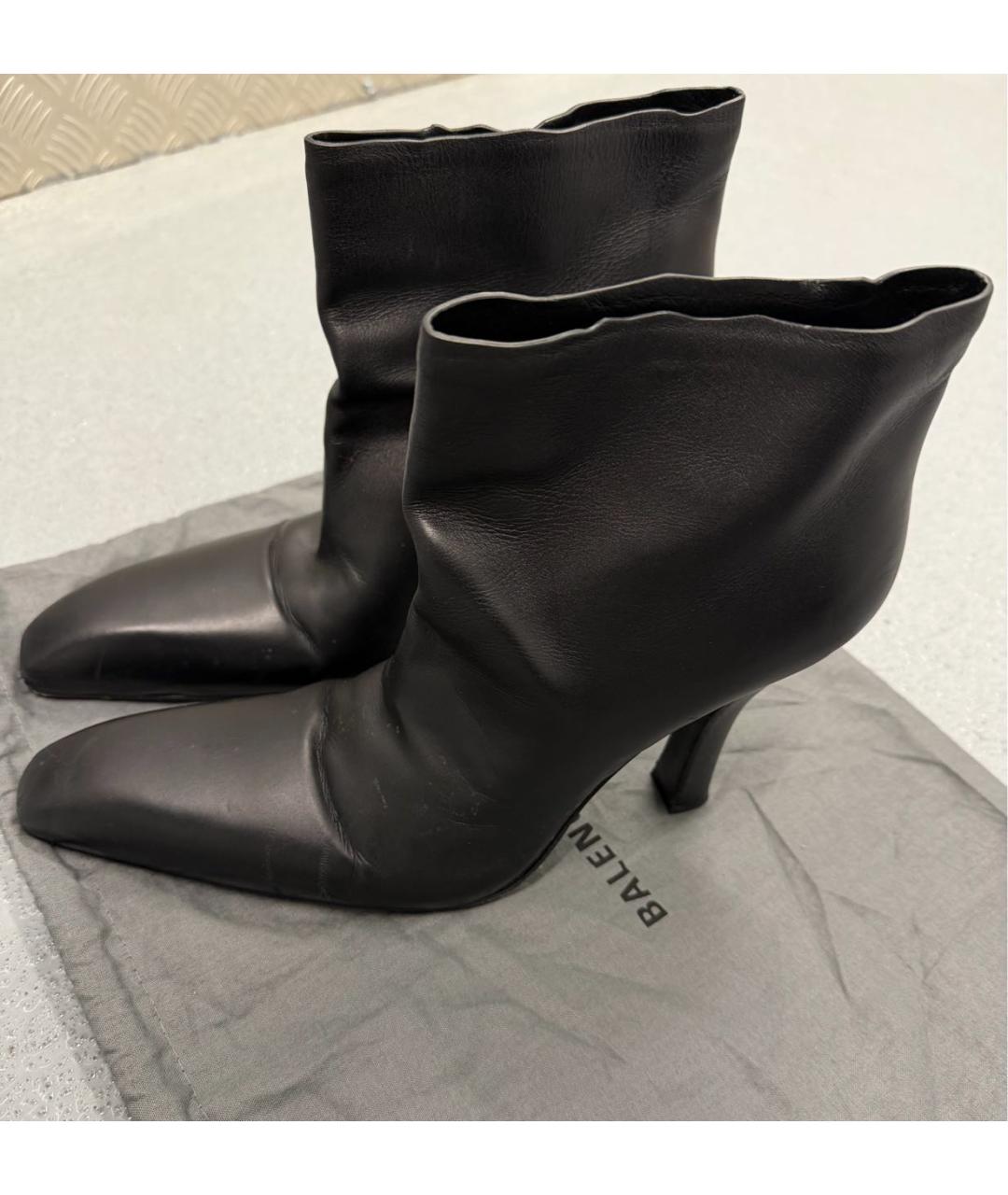 BALENCIAGA Черные кожаные ботильоны, фото 6