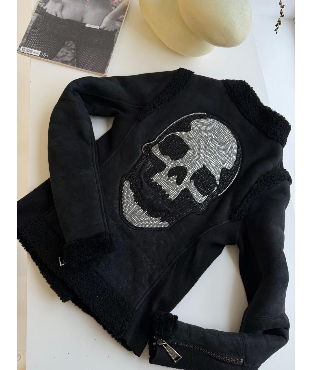 PHILIPP PLEIN Черная меховая дубленка, фото 3