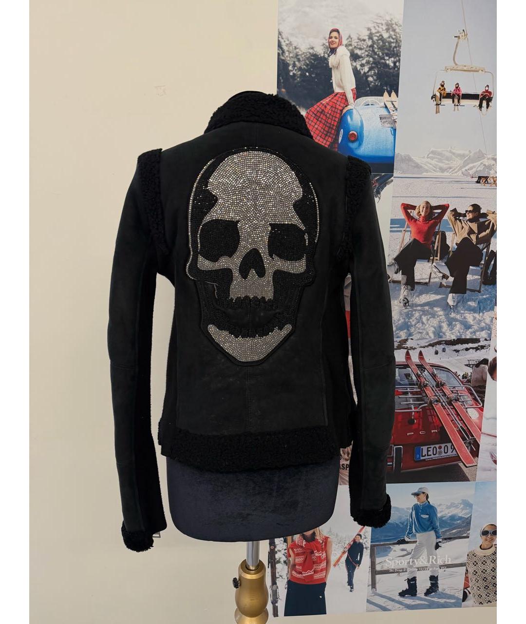 PHILIPP PLEIN Черная меховая дубленка, фото 2