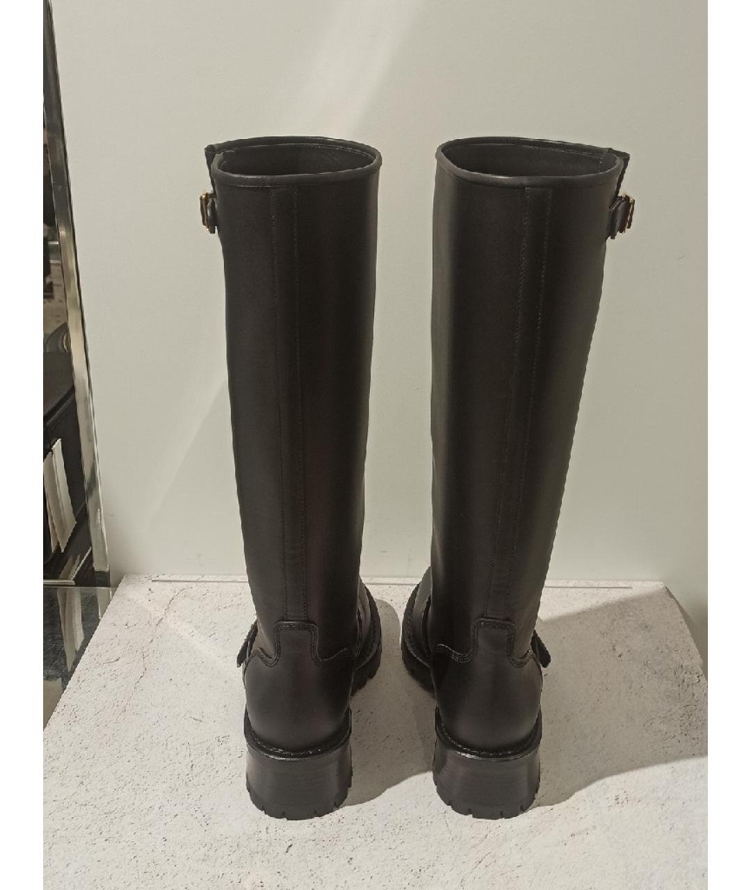 CHRISTIAN DIOR Черные кожаные сапоги, фото 4