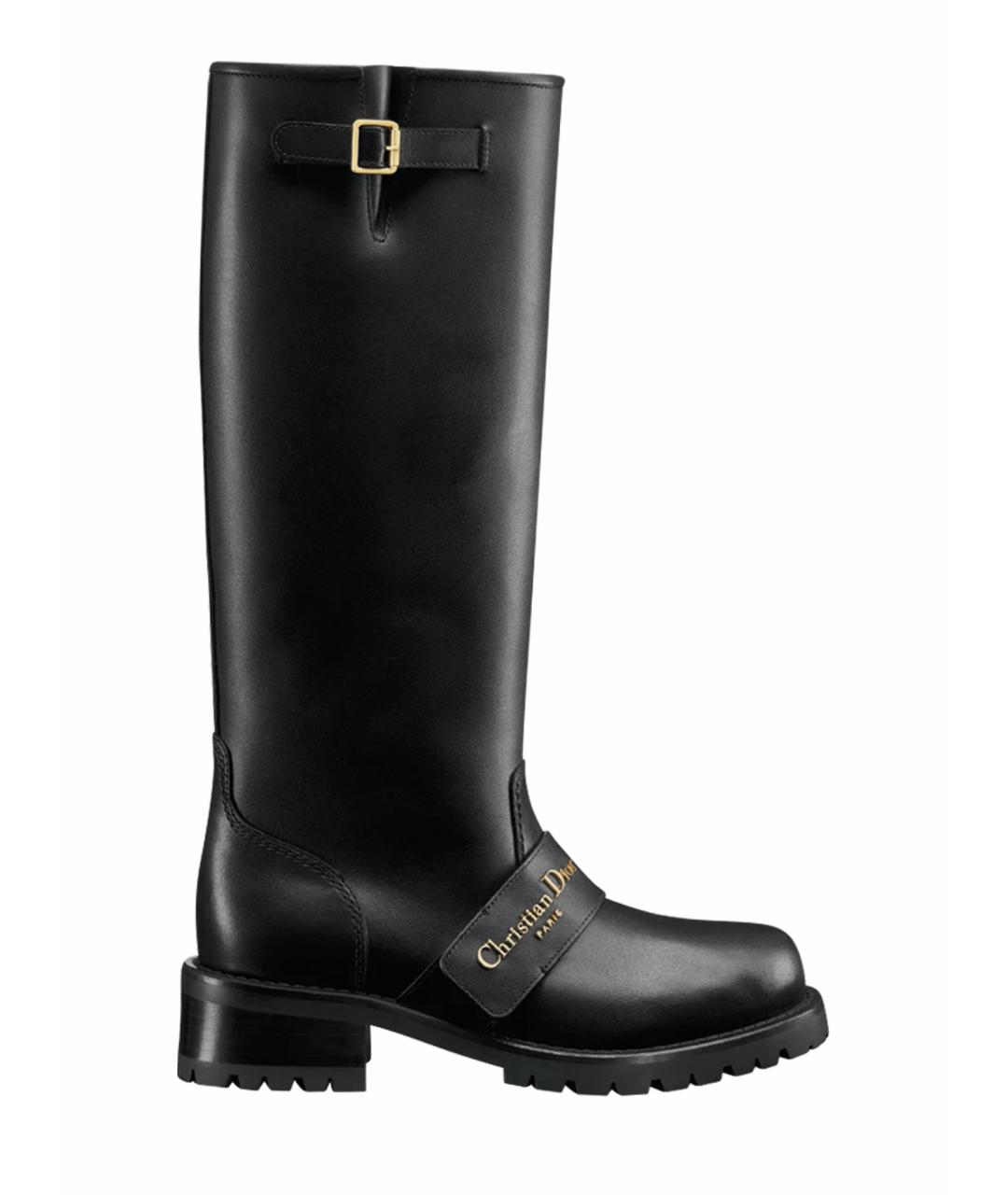 CHRISTIAN DIOR Черные кожаные сапоги, фото 1