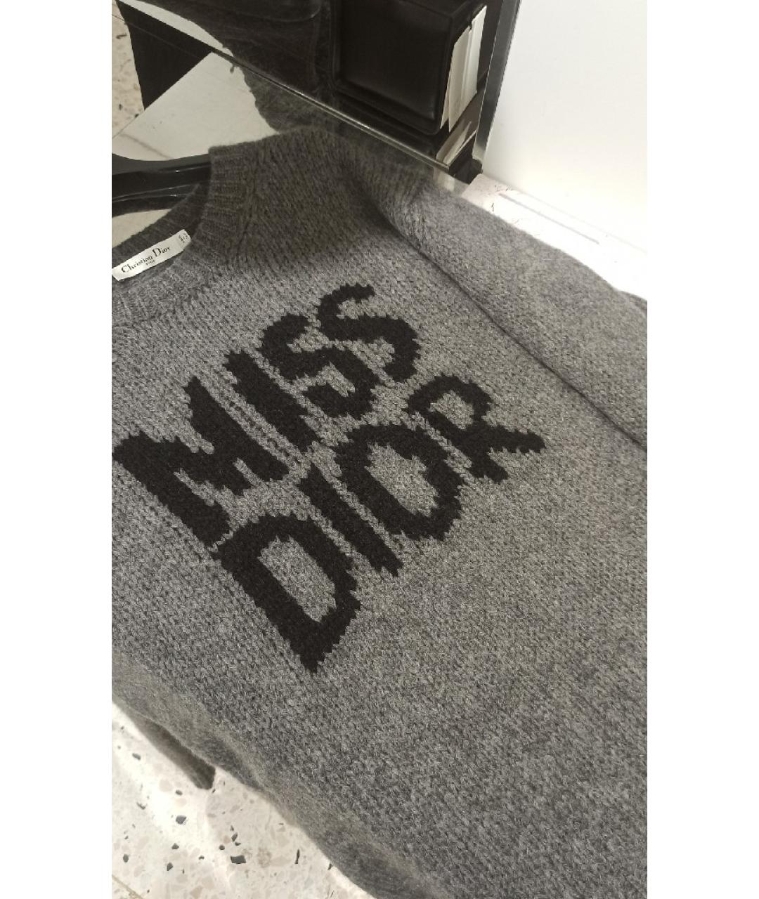 CHRISTIAN DIOR Серый кашемировый джемпер / свитер, фото 4