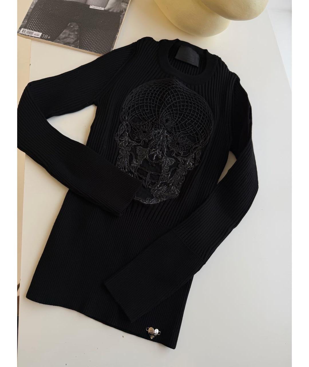 PHILIPP PLEIN Черный вискозный джемпер / свитер, фото 2