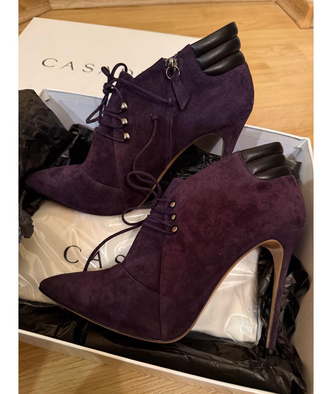 CASADEI Фиолетовые замшевые ботильоны, фото 3