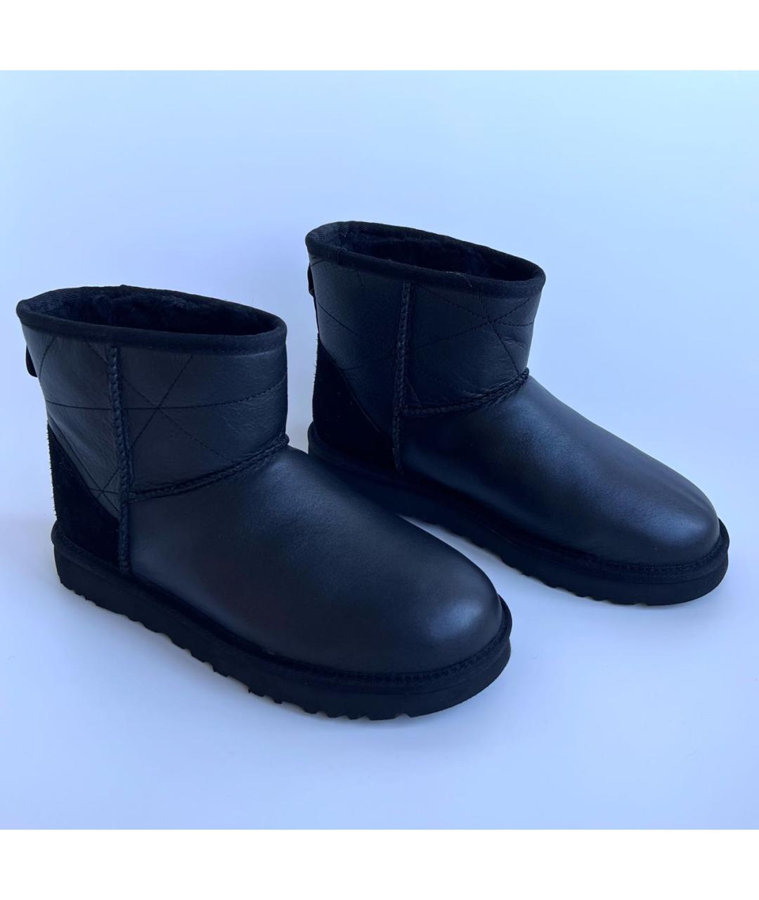 UGG AUSTRALIA Черные кожаные ботинки, фото 2