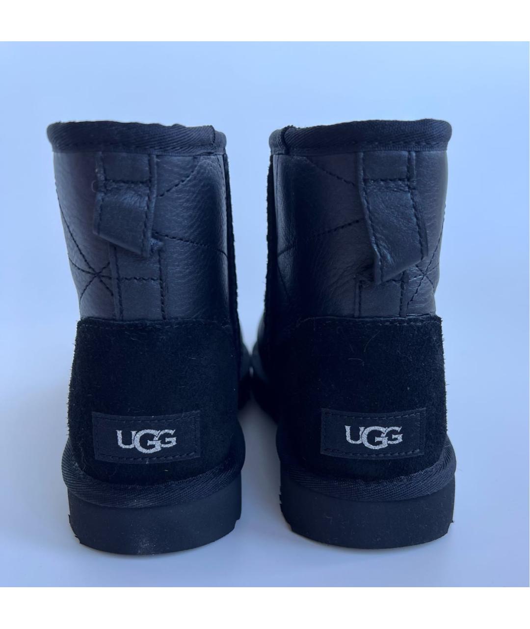 UGG AUSTRALIA Черные кожаные ботинки, фото 4