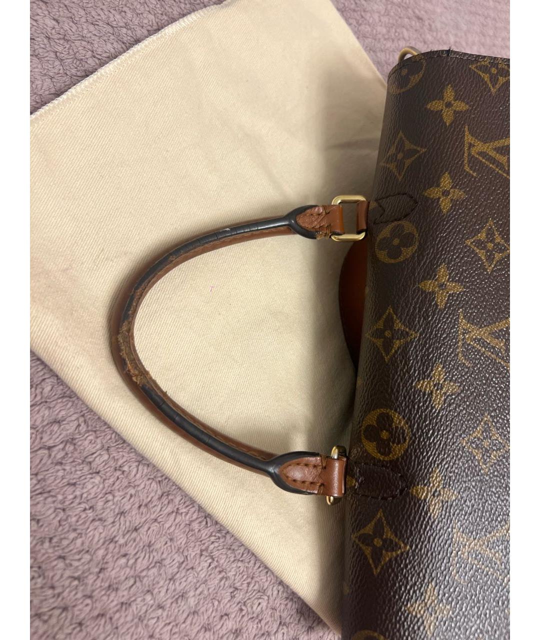 LOUIS VUITTON Коричневая кожаная сумка через плечо, фото 4