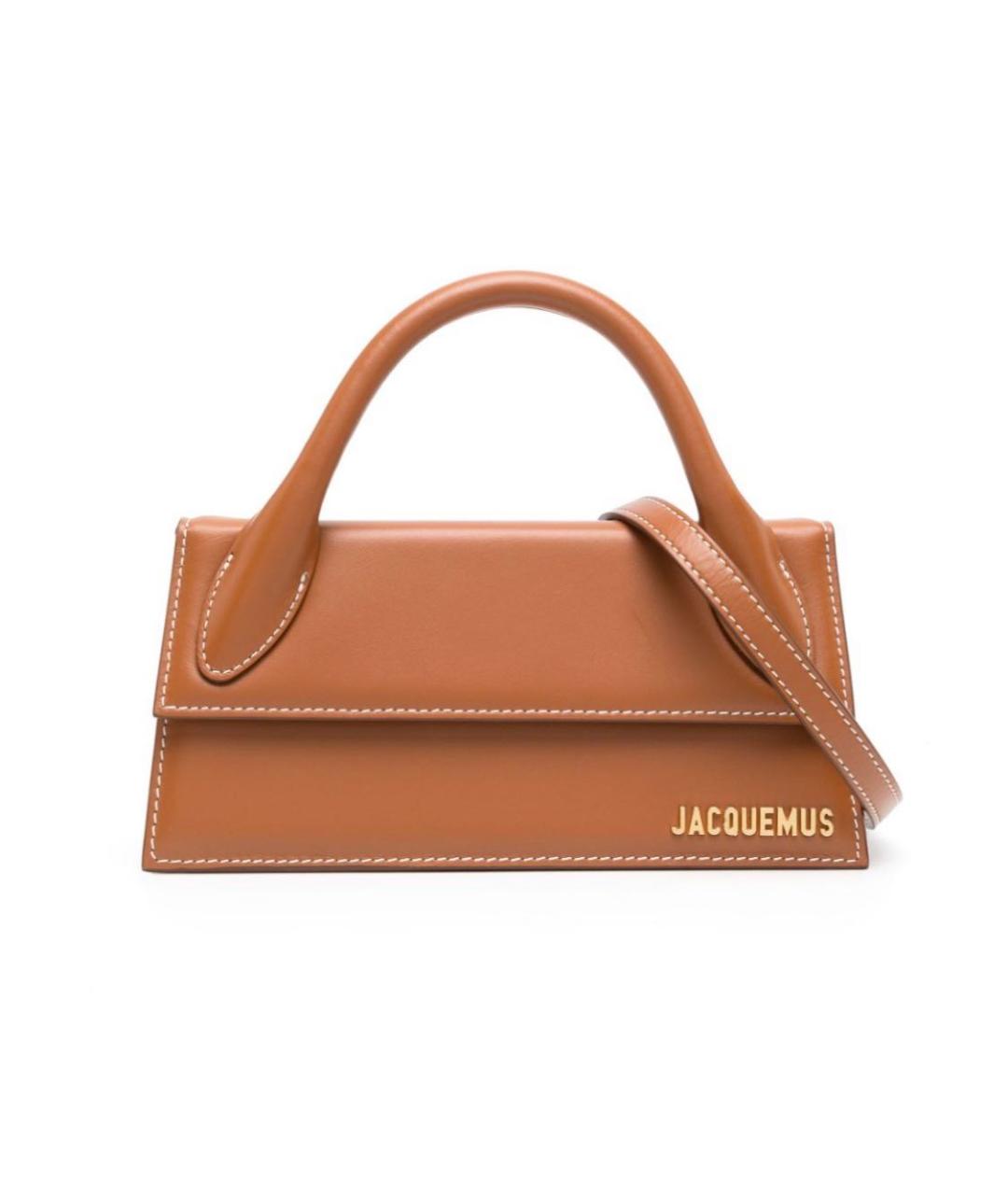 JACQUEMUS Коричневая кожаная сумка через плечо, фото 1