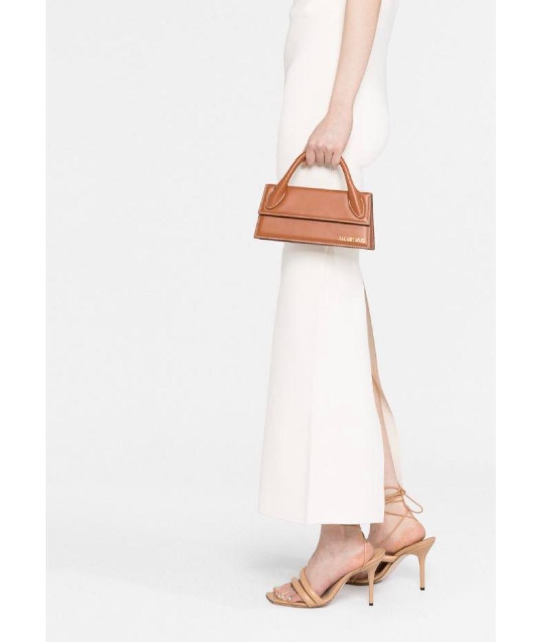 JACQUEMUS Коричневая кожаная сумка через плечо, фото 6