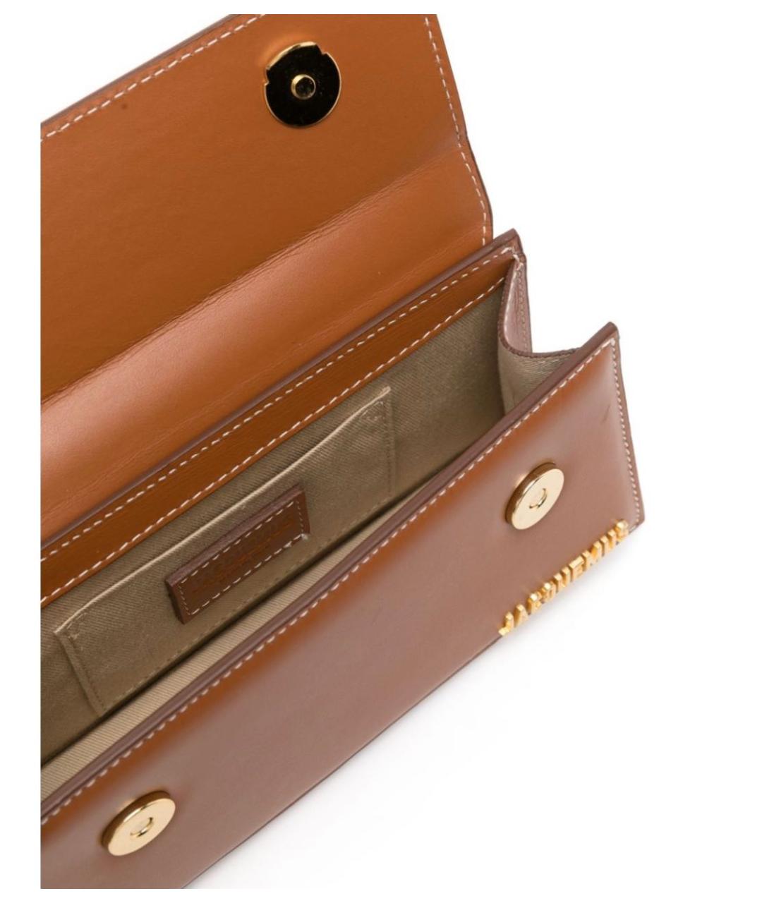 JACQUEMUS Коричневая кожаная сумка через плечо, фото 4