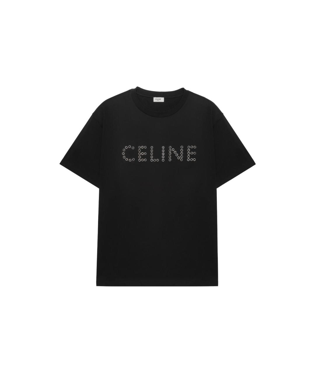 CELINE Черная хлопковая футболка, фото 1