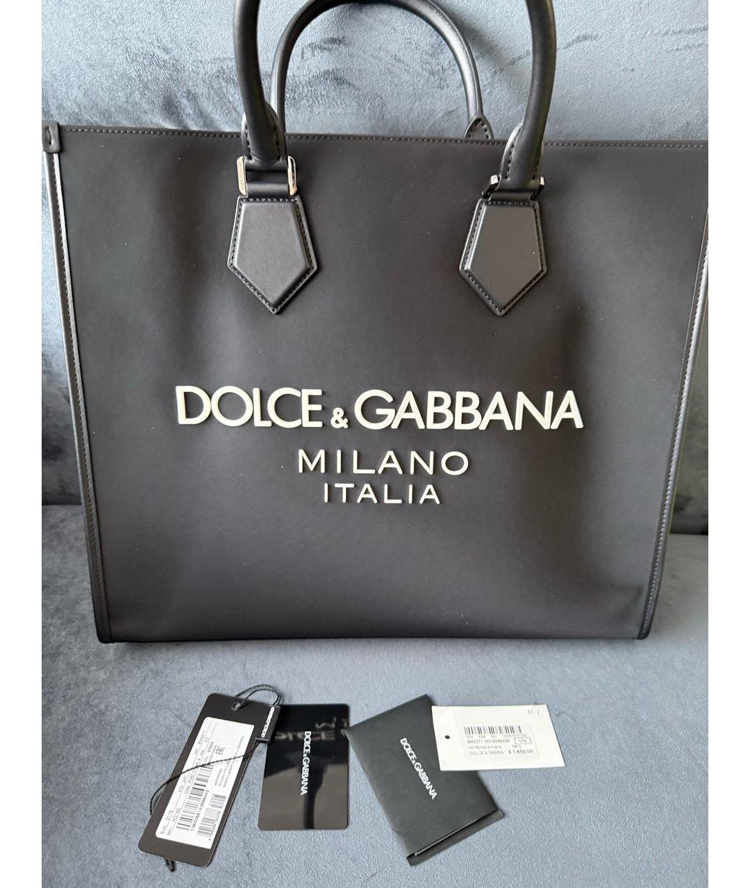 DOLCE&GABBANA Черная сумка тоут, фото 4