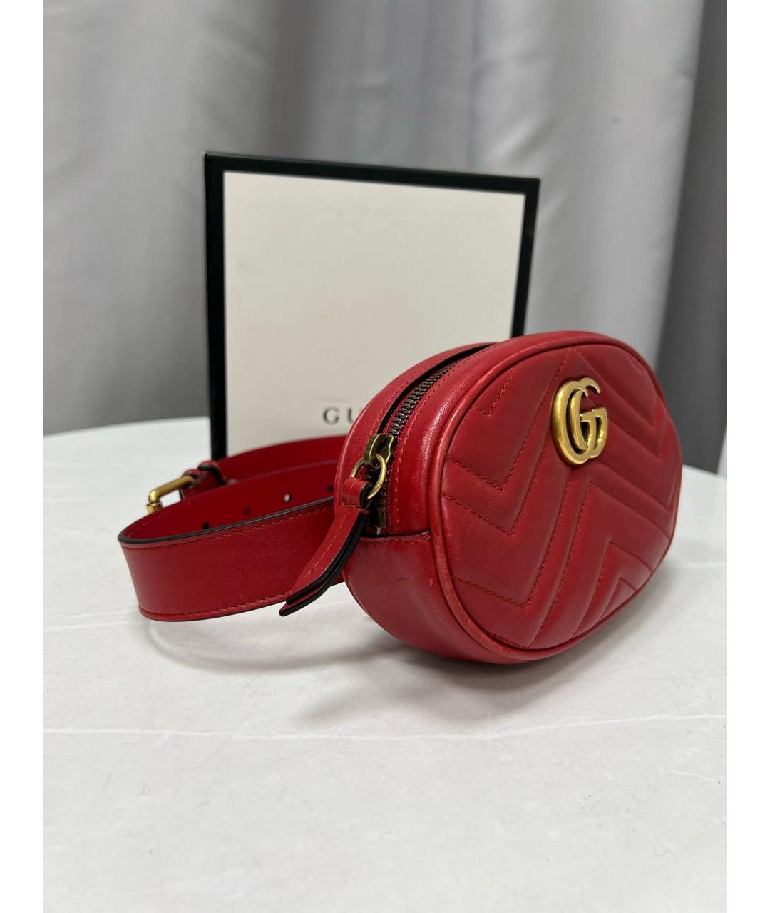 GUCCI Красная кожаная поясная сумка, фото 2