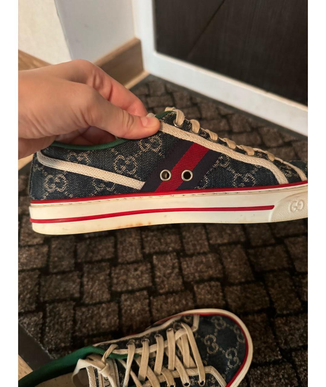GUCCI Синие текстильные кеды, фото 5