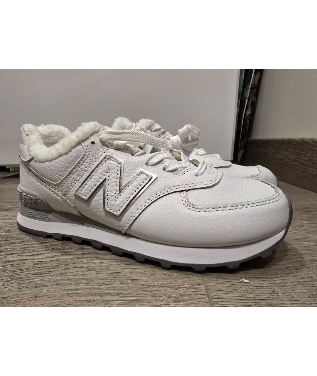 NEW BALANCE Белые кожаные кроссовки, фото 7