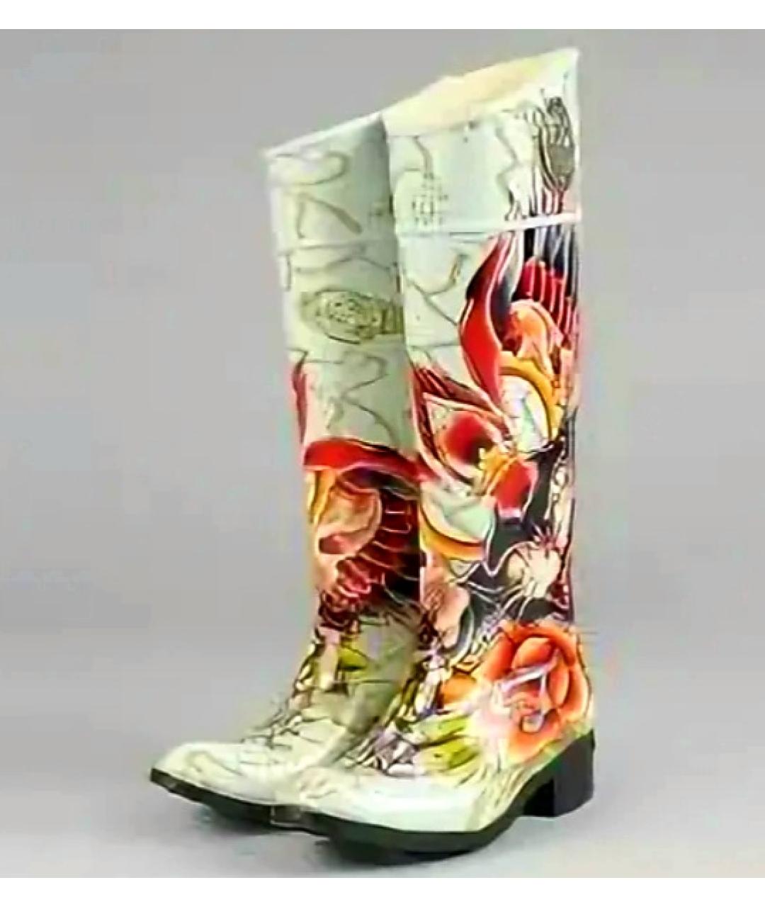 ED HARDY Белые резиновые сапоги, фото 2