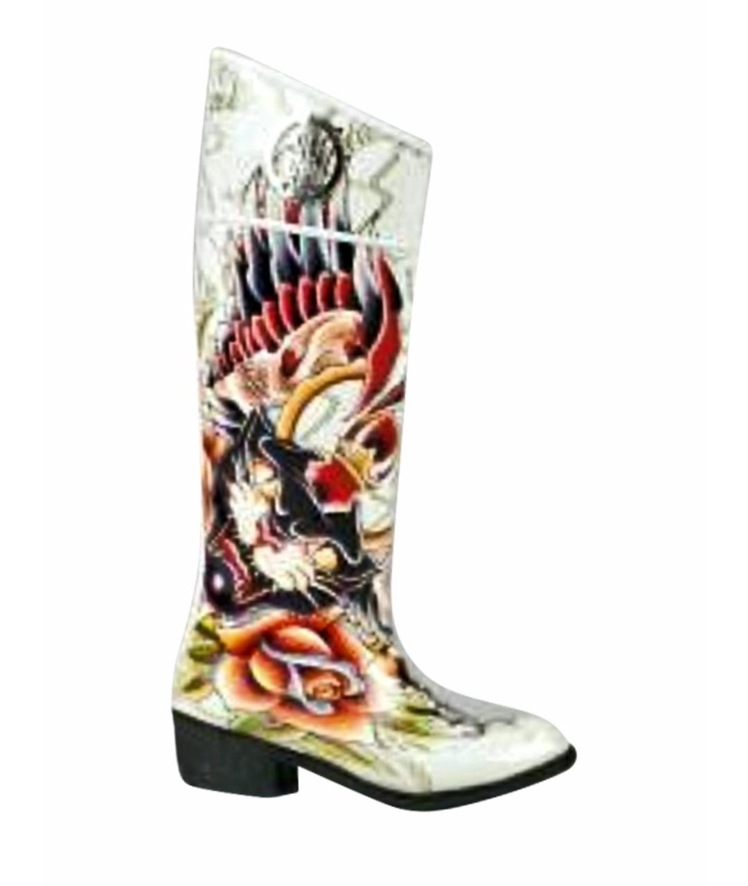 ED HARDY Белые резиновые сапоги, фото 1