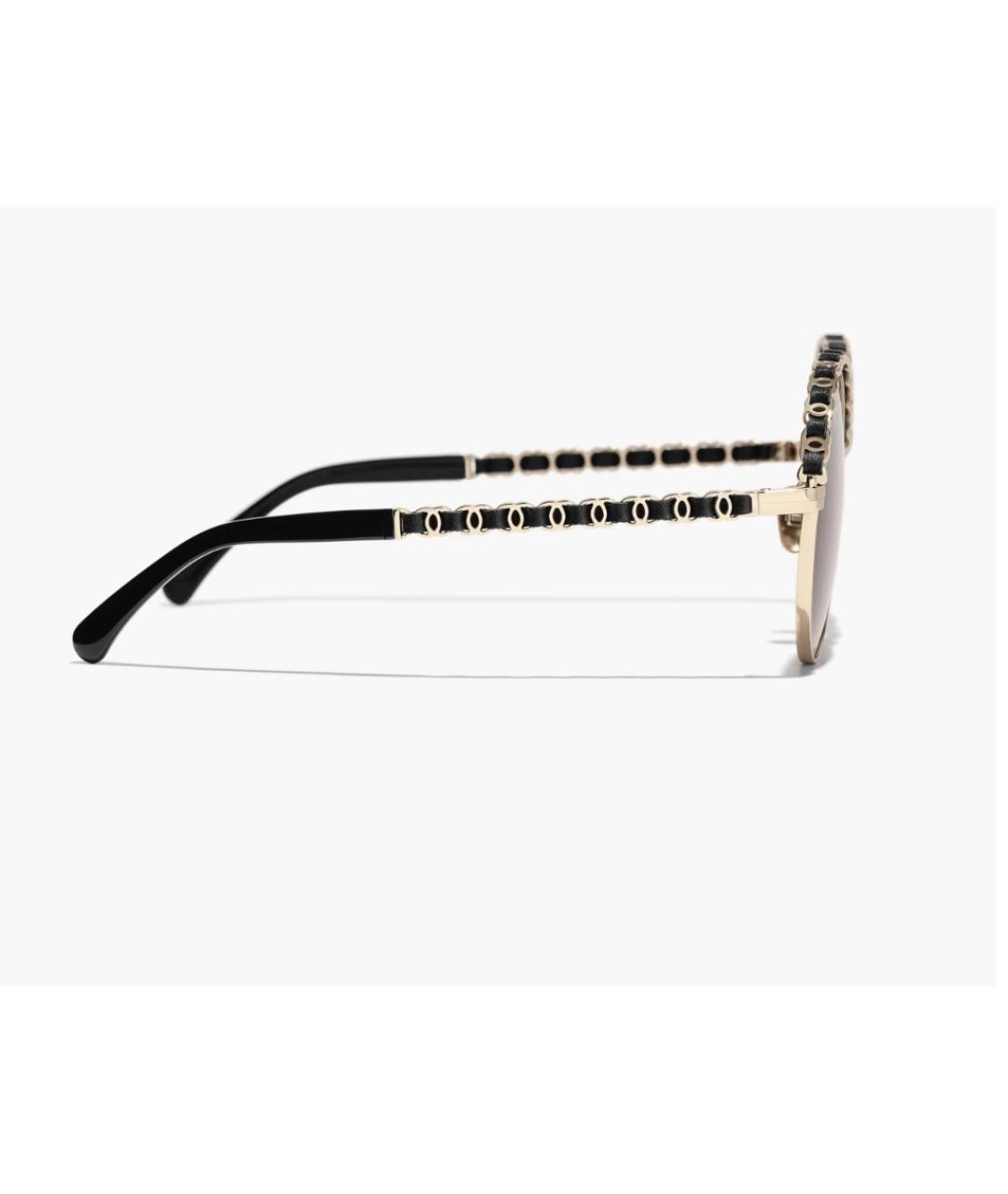 CHANEL Черные металлические солнцезащитные очки, фото 2