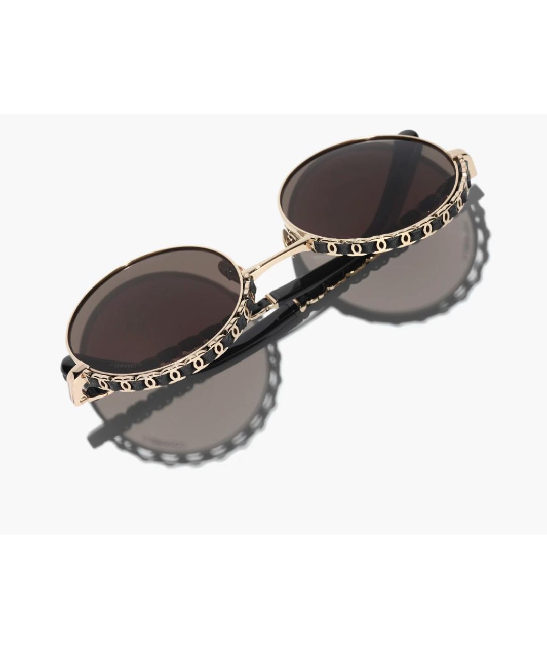 CHANEL Черные металлические солнцезащитные очки, фото 3