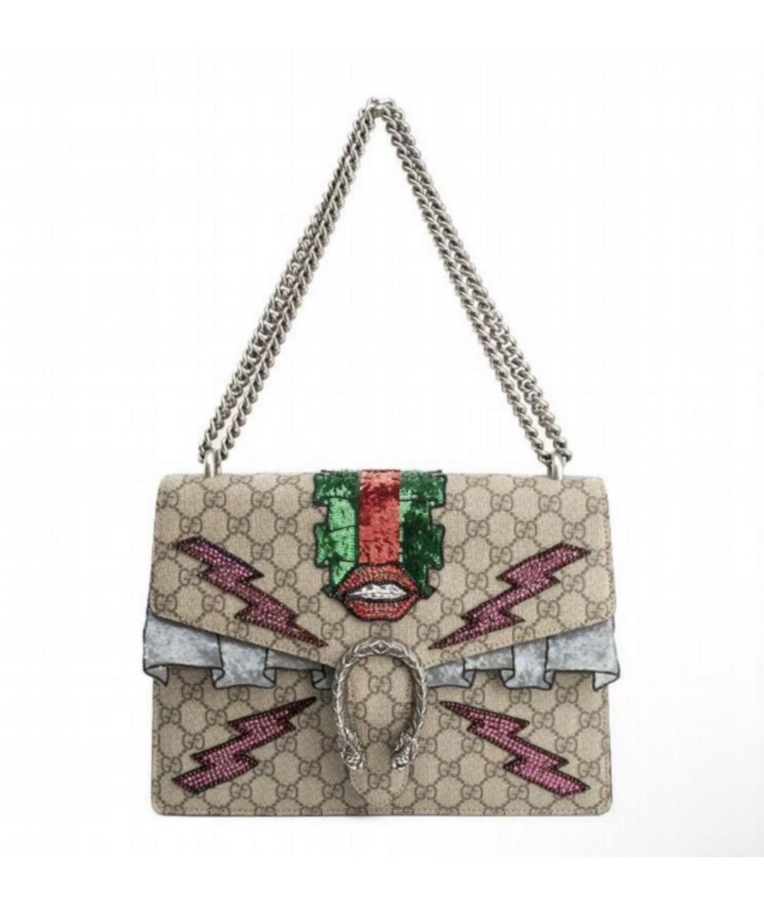 GUCCI Серая кожаная сумка тоут, фото 2