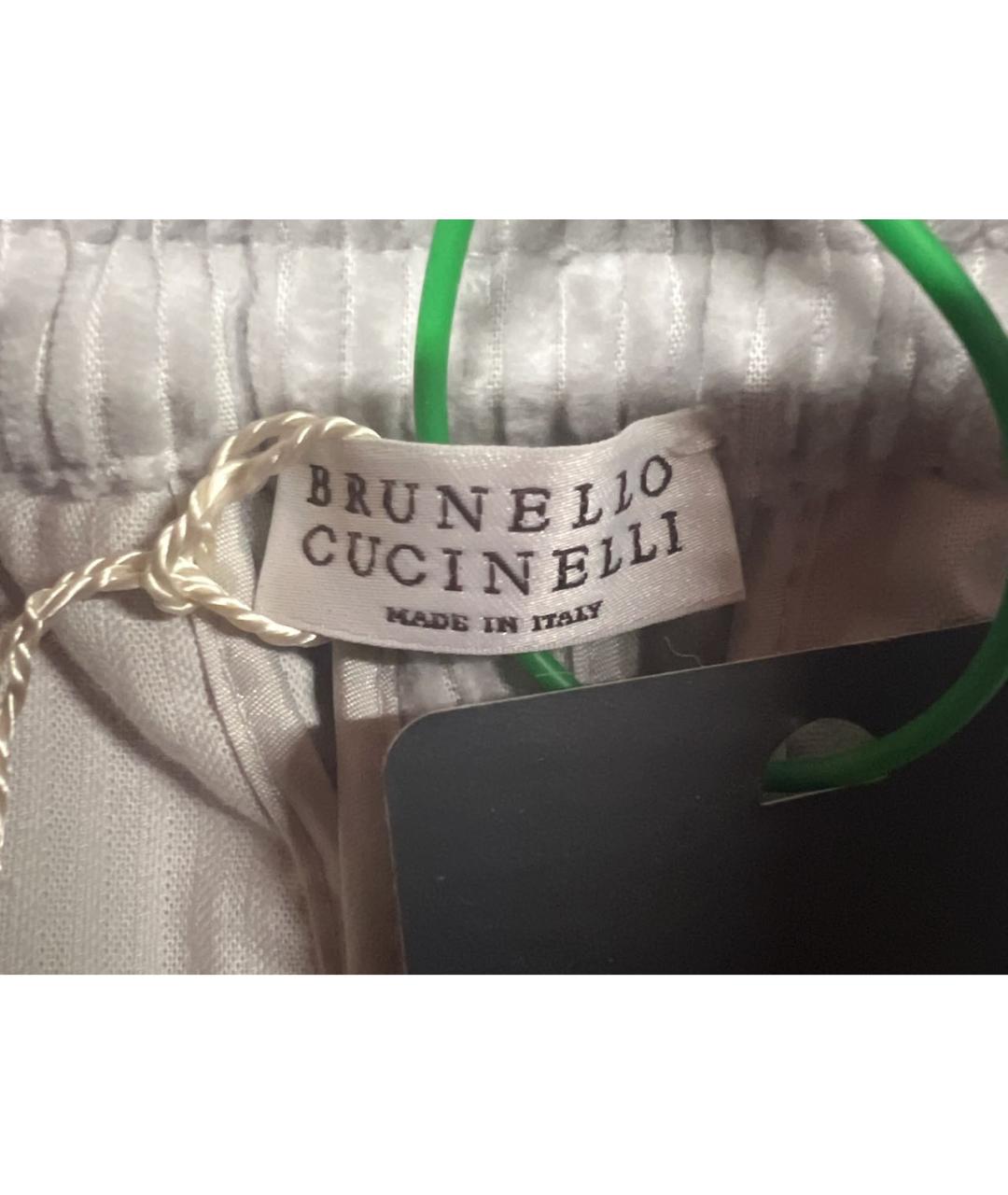 BRUNELLO CUCINELLI Серые хлопковые прямые брюки, фото 3